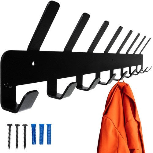 Vägghängare med 17 krokar svart pulverlackerat stål 48 cm