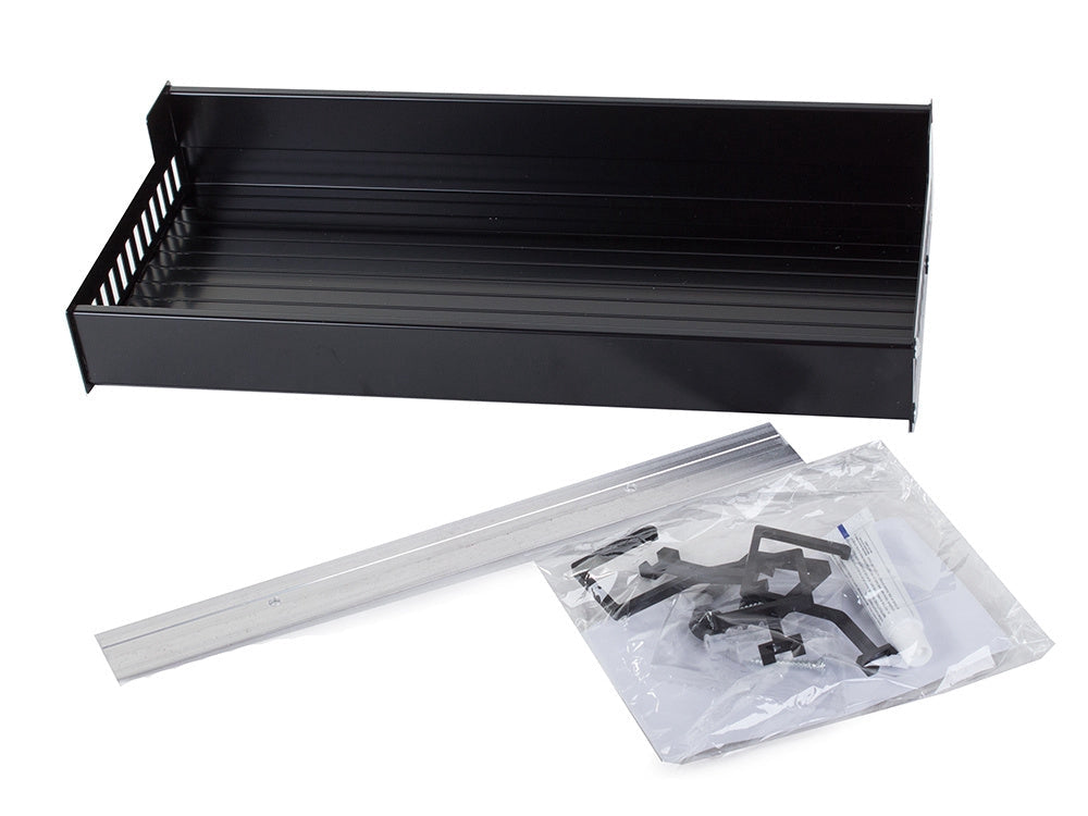 Vägghylla 30x13x5,5 cm pulverlackerad aluminium svart