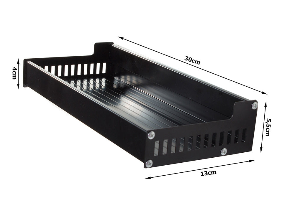 Vägghylla 30x13x5,5 cm pulverlackerad aluminium svart