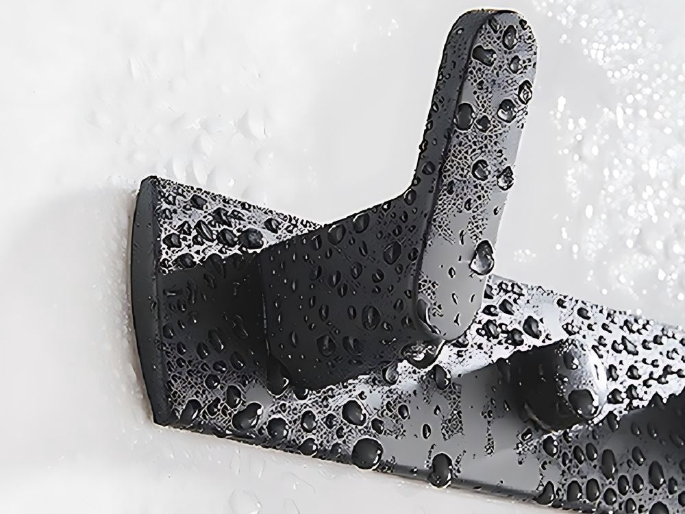 Väggmonterad klädhängare 6 krokar metall svart 54,5 cm