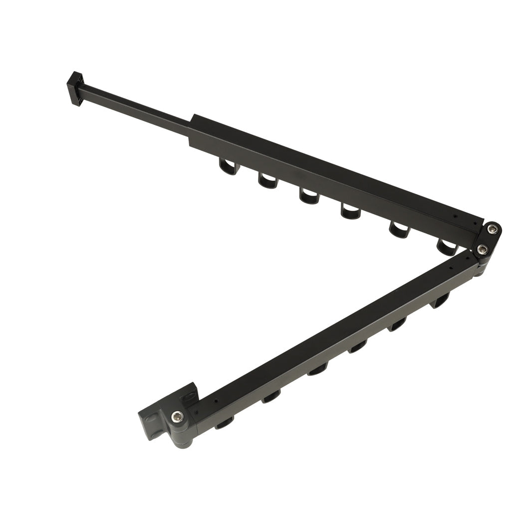 Väggmonterad klädtork teleskopisk hopfällbar 90 cm svart metall 12 krokar