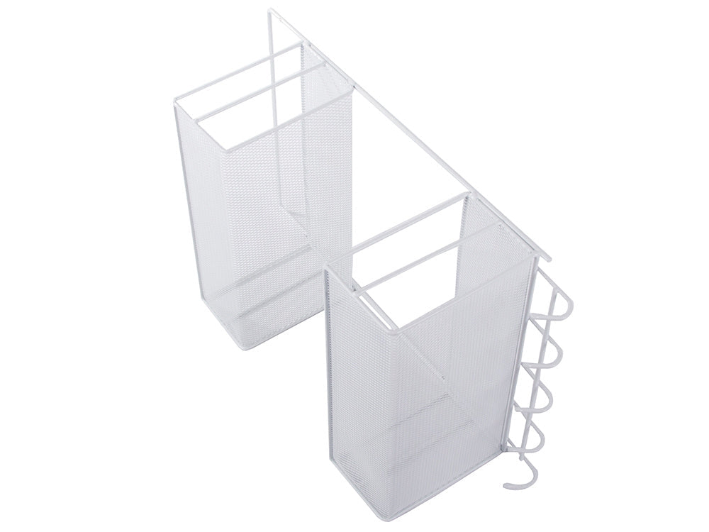 Väggorganiser metall 2 hyllor + 2 självhäftande krokar vit 42 cm