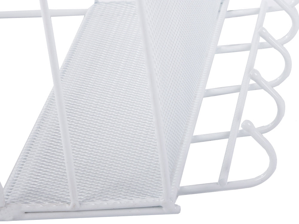 Väggorganiser metall 2 hyllor + 2 självhäftande krokar vit 42 cm