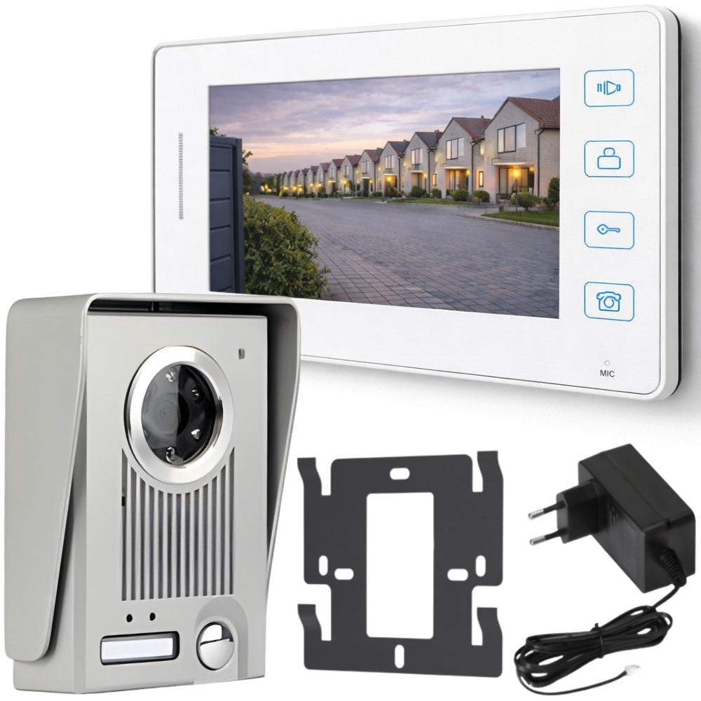 Videoporttelefon med monitor trådbunden 500 TVL 90° 10 m kabel
