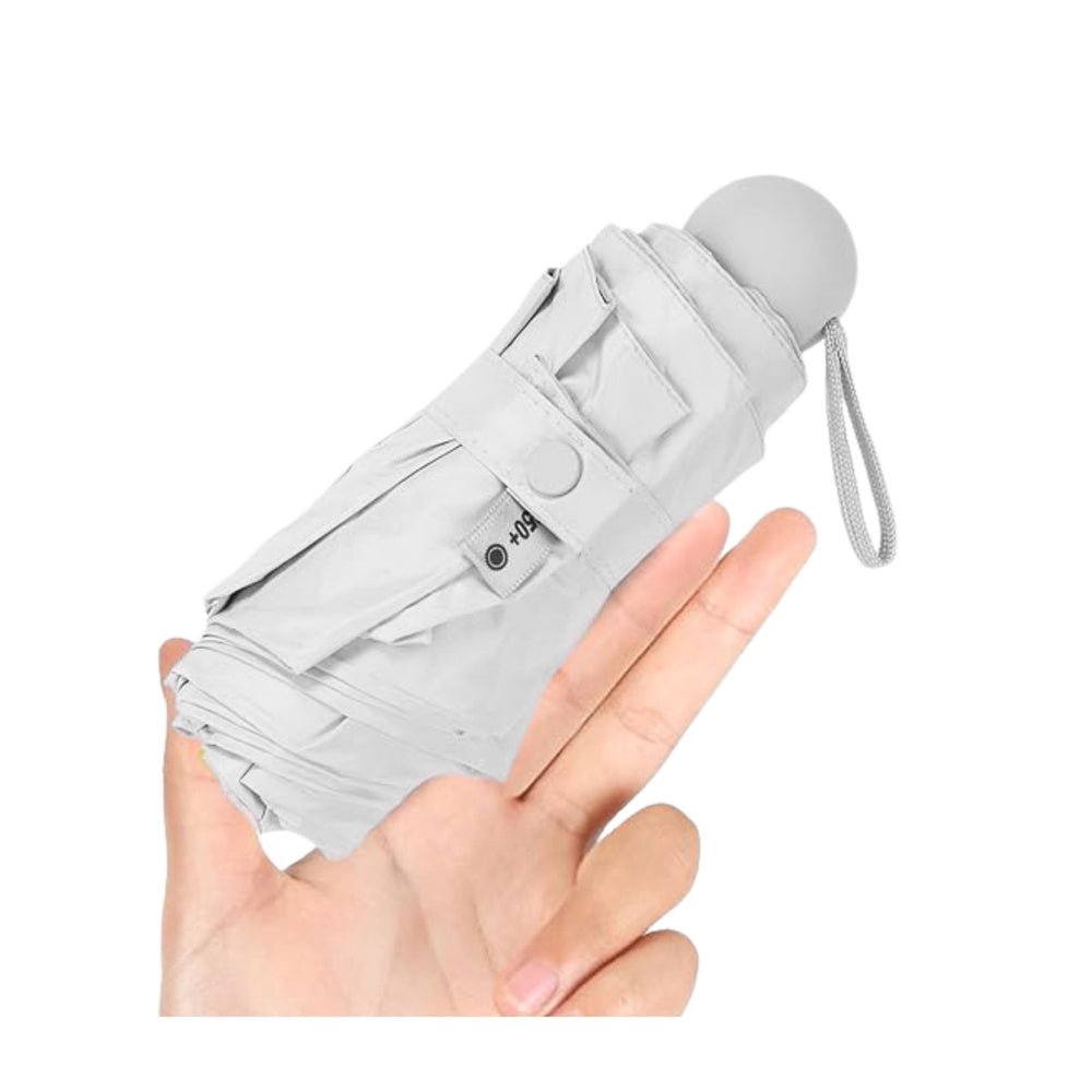 Vikbart UV-paraply UPF 50+ 90 cm grå med fodral
