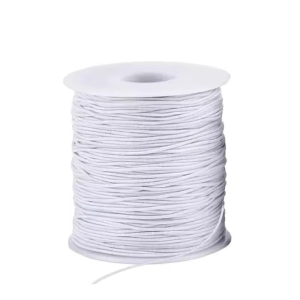 Vit Nylonklädd Elastisk Tråd – 50 meter, 0,6 mm för Smycken och
