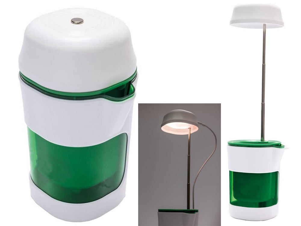 Växtlampa med självbevattnande kruka LED fullspektrum USB vit