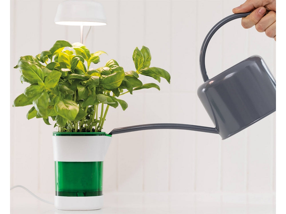 Växtlampa med självbevattnande kruka LED fullspektrum USB vit