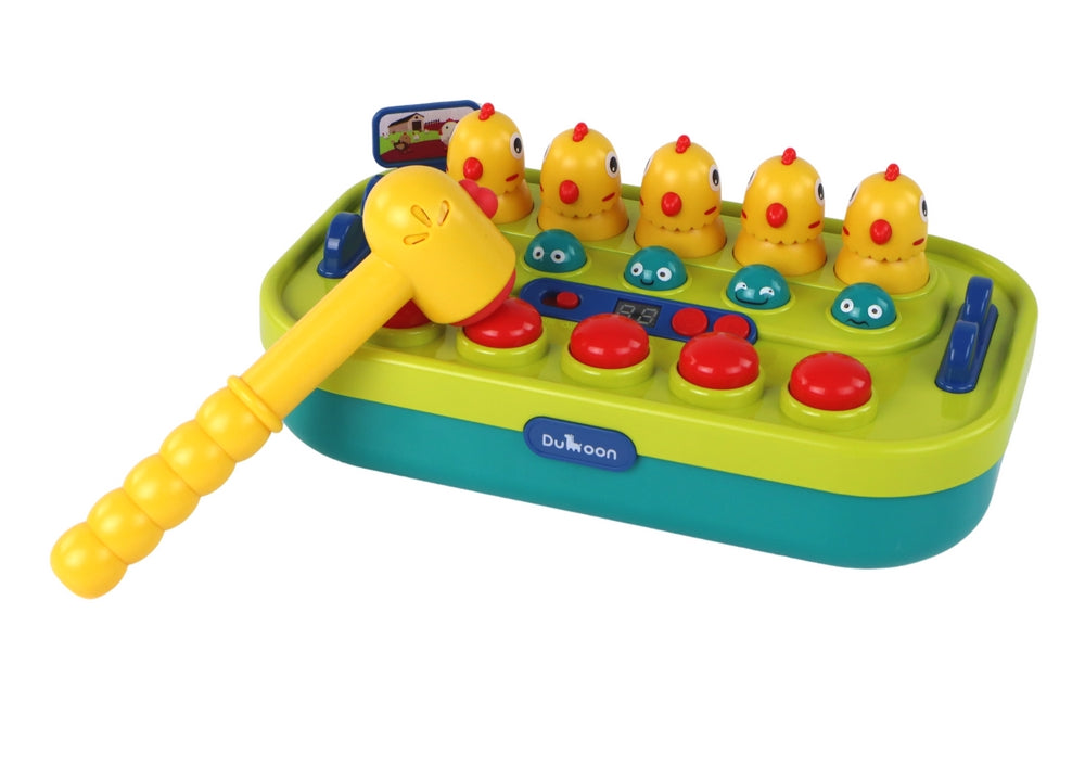 Whac-a-Mole arkadspel med hammare, grön/gul kycklingar 3+ år