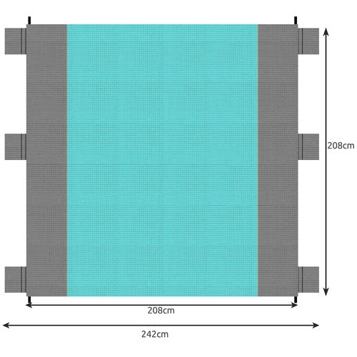 XXL strand- och picknickfilt 208x208 cm vattentålig polyester grå-blå