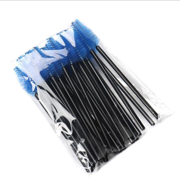 Ögonfransborstar 10-pack vikbart borsthuvud 10 cm blå för extensions