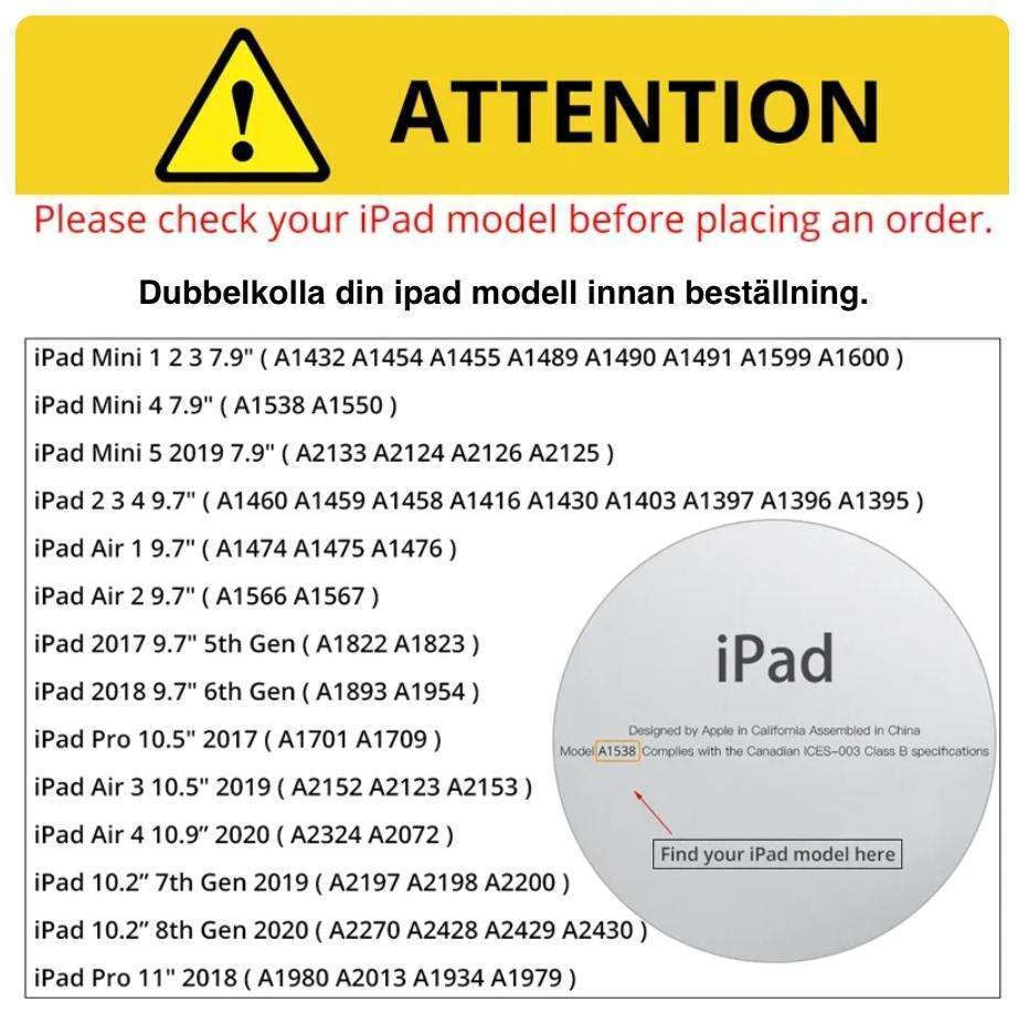iPad-fodral 360° roterbart svart för iPad Air 1/2 & iPad 9,7 Gen5/6