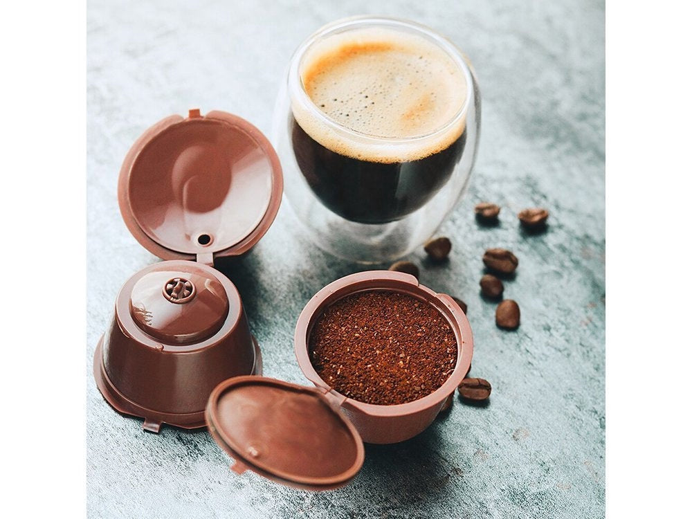 Återanvändbara kaffekapslar för Dolce Gusto 3-pack + måttkopp/borste