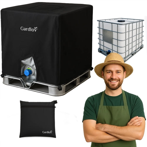 Överdrag för IBC 1000L tank 120x100x115 cm svart UV- och vattentåligt