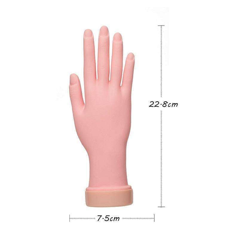 Övningshand för nagelträning i silikon 24,5 cm beige