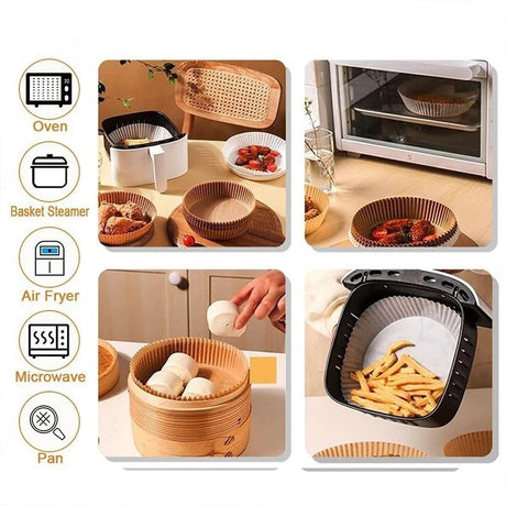 100st Engångspapper Pergamentformar för Air Fryer - Enkel och
