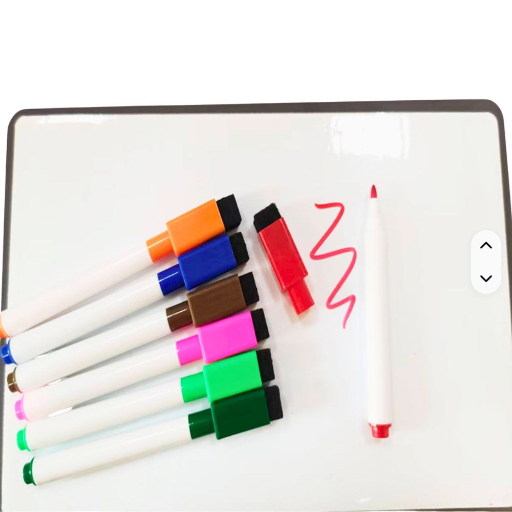 12-Pack Whiteboardpennor med Sudd – 12 Färger för Skola, Kontor & Hem