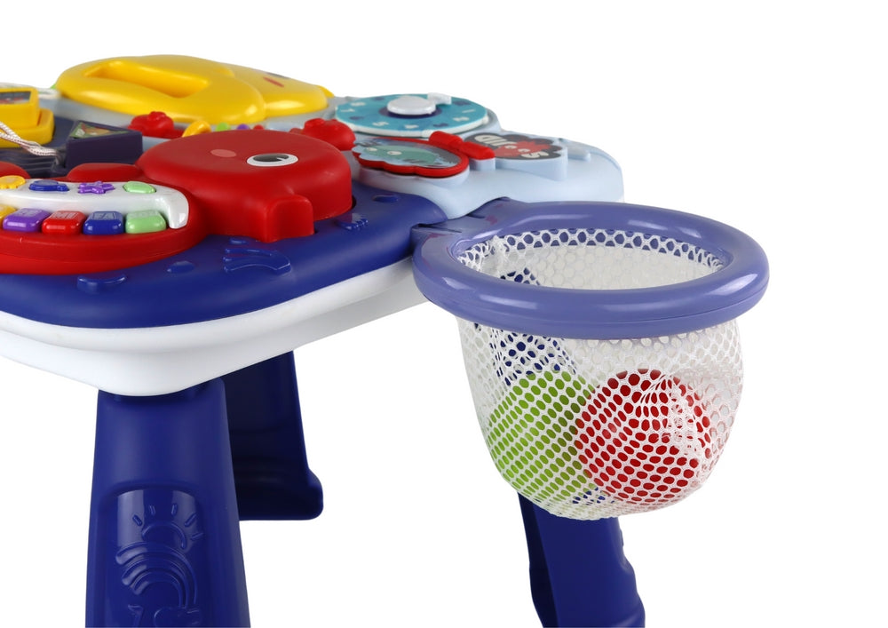 2i1 aktivitetsbord havsdjur med piano, klossar och basketkorg 3 bollar