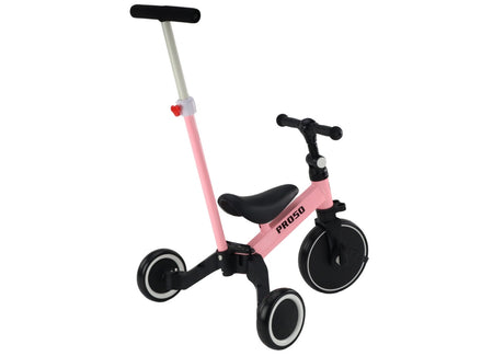 2-i-1 balanscykel med pedaler för barn 3+ rosa, justerbar sadel