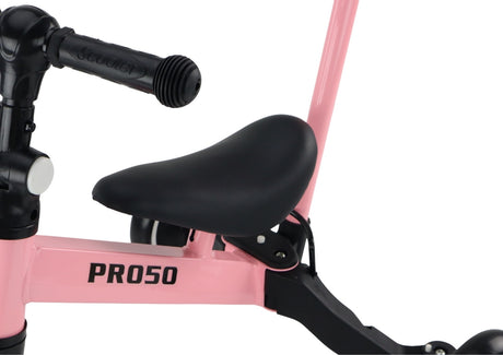 2-i-1 balanscykel med pedaler för barn 3+ rosa, justerbar sadel