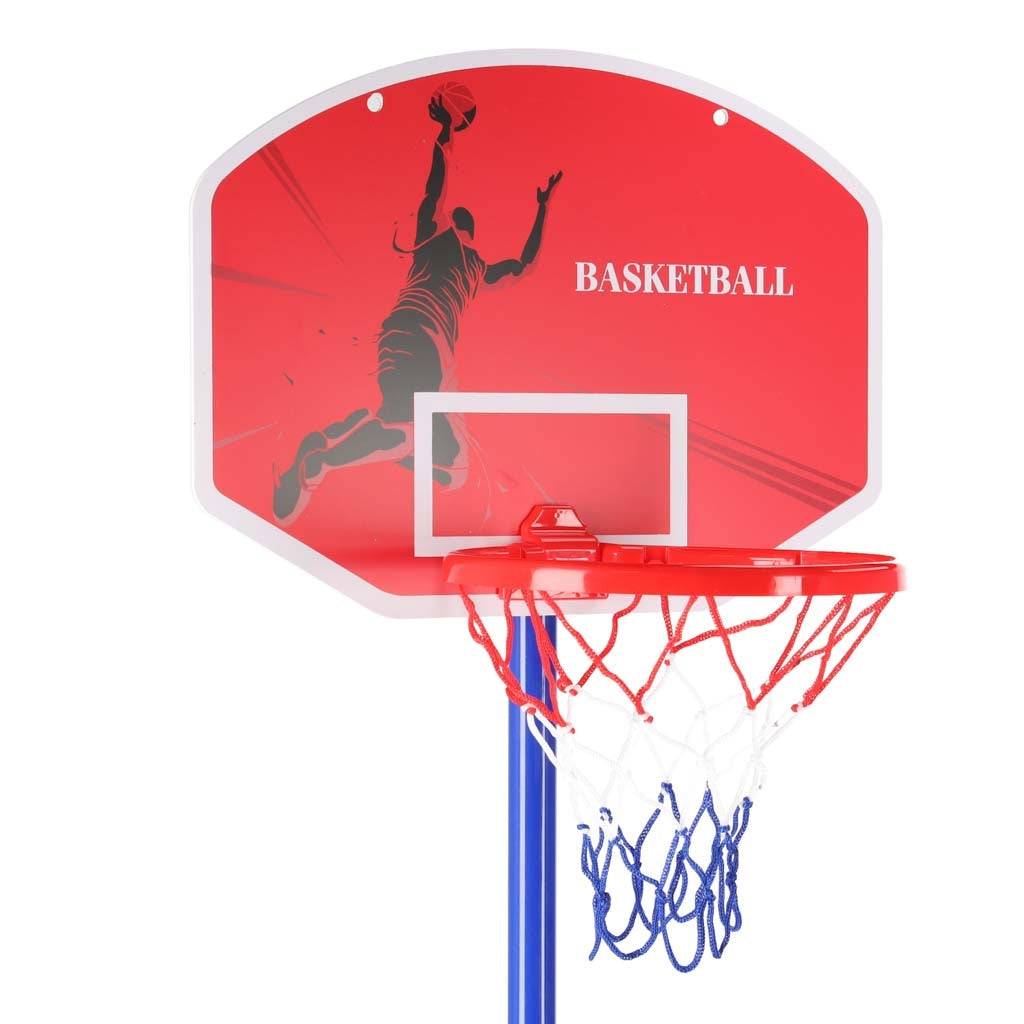 2-i-1 sportset barn fotbollsmål + basketkorg med bollar och pump 3+