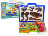3D byggblock dinosaurier med skruvar och verktyg, bärväska 12 plattor