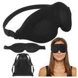 3D sömnmask i minnesfoam ljusblockerande svart justerbar 24-60 cm