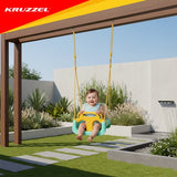 3-i-1 barn gunga med justerbara rep 120-150 cm, 30 kg, turkos/creme