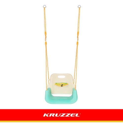 3-i-1 barn gunga med justerbara rep 120-150 cm, 30 kg, turkos/creme
