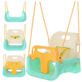 3-i-1 barn gunga med justerbara rep 120-150 cm, 30 kg, turkos/creme