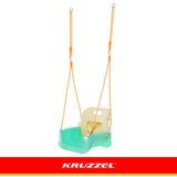 3-i-1 barn gunga med justerbara rep 120-150 cm, 30 kg, turkos/creme