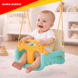 3-i-1 barn gunga med justerbara rep 120-150 cm, 30 kg, turkos/creme