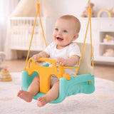 3-i-1 barn gunga med justerbara rep 120-150 cm, 30 kg, turkos/creme
