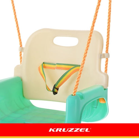 3-i-1 barn gunga med justerbara rep 120-150 cm, 30 kg, turkos/creme
