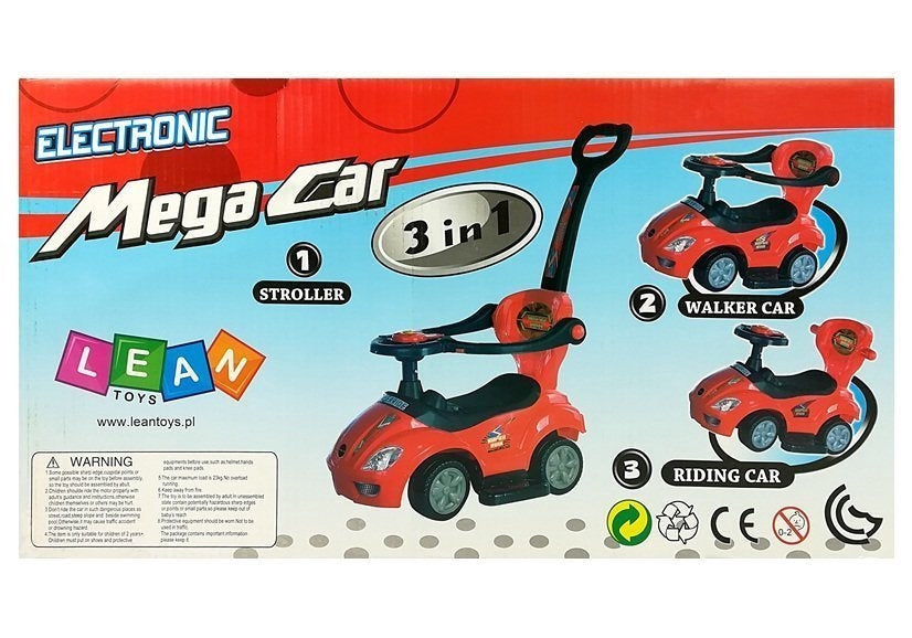 3-i-1 åkbil för barn Mega Car