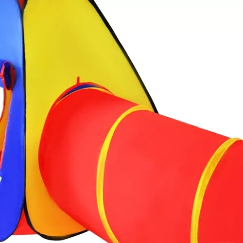 3-i-1 lektält för barn tipi hus & tunnel 288x94x70 cm flerfärgad