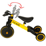 3-i-1 löpcykel/balanscykel trehjuling gul 18 mån-4 år max 30 kg