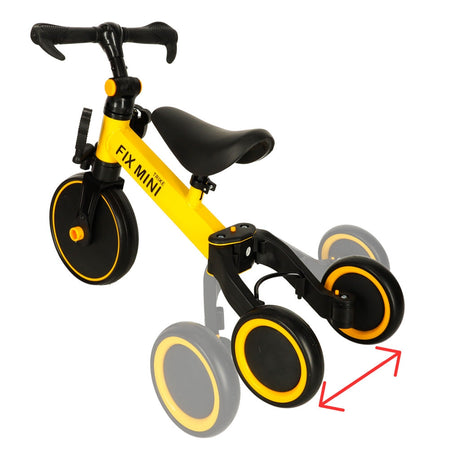 3-i-1 löpcykel/balanscykel trehjuling gul 18 mån-4 år max 30 kg
