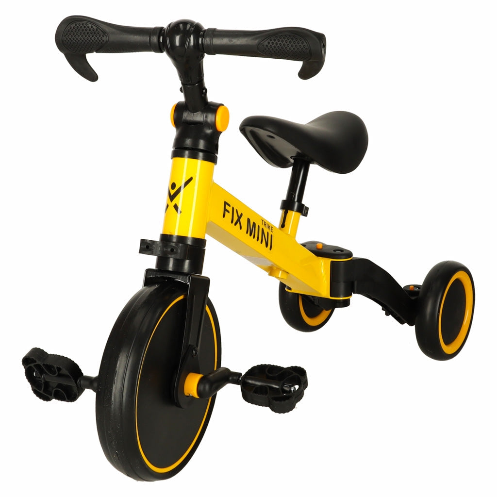 3-i-1 löpcykel/balanscykel trehjuling gul 18 mån-4 år max 30 kg
