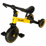 3-i-1 löpcykel/balanscykel trehjuling gul 18 mån-4 år max 30 kg