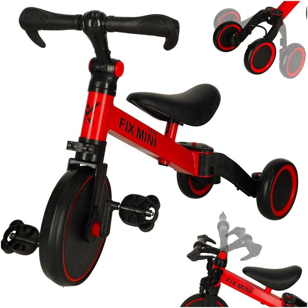 3-i-1 trehjuling/balanscykel med pedaler 18 mån-4 år max 30 kg