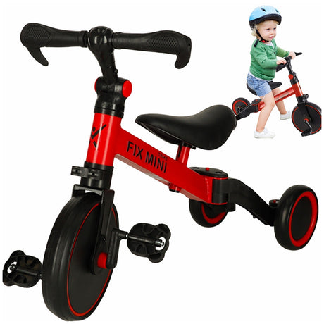 3-i-1 trehjuling/balanscykel med pedaler 18 mån-4 år max 30 kg