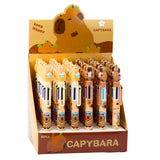 6-färgs kulspetspenna med capybara-motiv och kopp, 1-pack