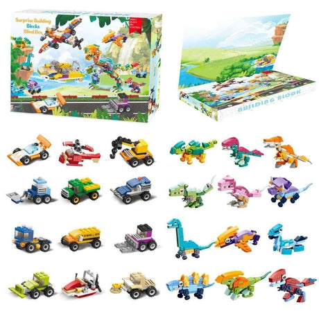 Adventskalender Leksaksbilar och Dinosaurier – Byggklossar