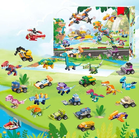 Adventskalender Leksaksbilar och Dinosaurier – Byggklossar