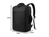 Affärsryggsäck med laptopfack och USB-port svart polyester 33x47 cm