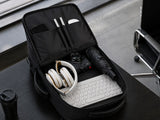 Affärsryggsäck med laptopfack och USB-port svart polyester 33x47 cm