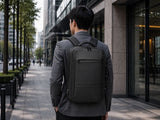 Affärsryggsäck med laptopfack och USB-port svart polyester 33x47 cm