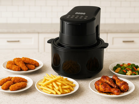 Airfryer oljefri fritös 5 l 1200 W svart med LCD touch och fönster