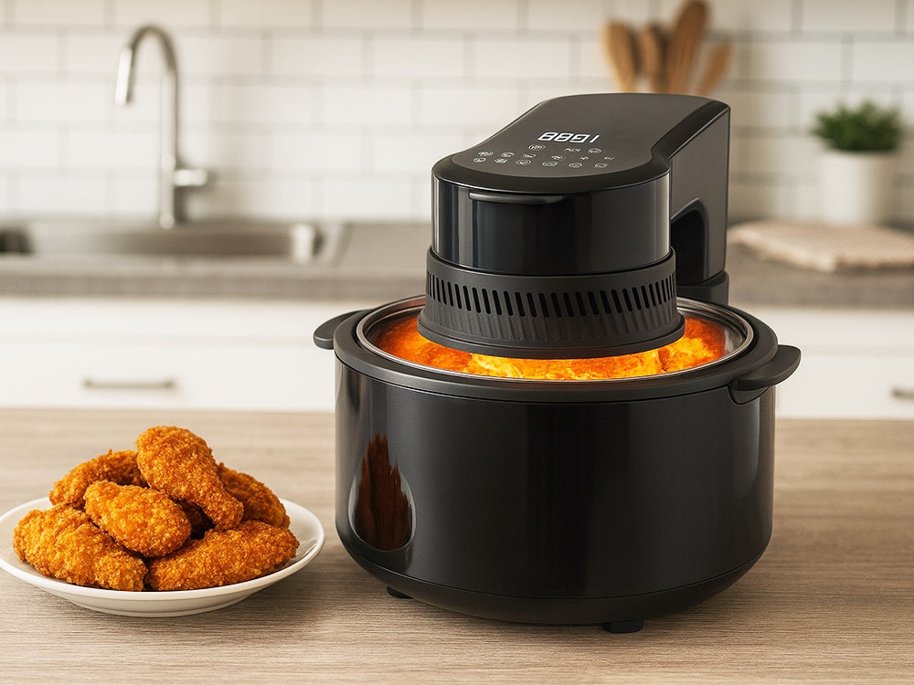 Airfryer oljefri fritös 5 l 1200 W svart med LCD touch och fönster
